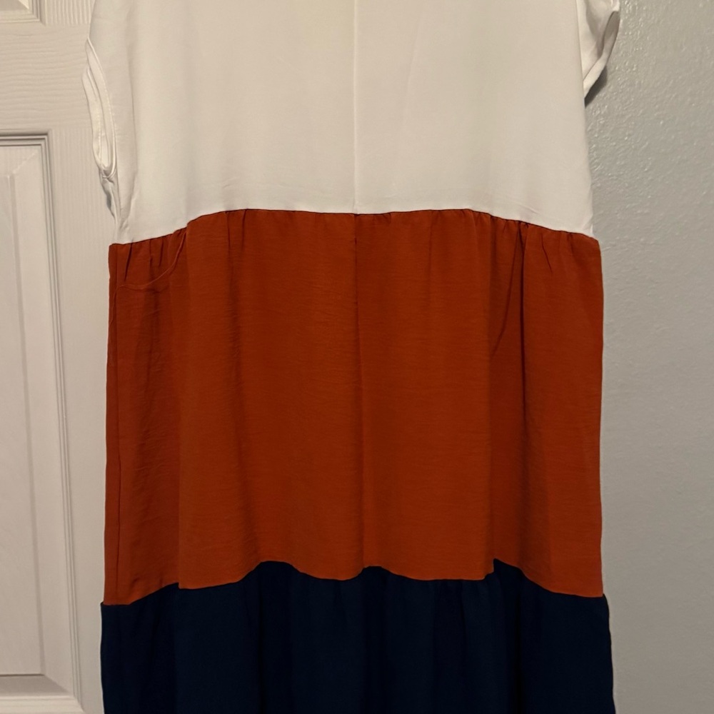 Stylish Orange and Navy Dress